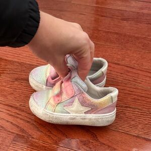 Toddler Girl Rainbow Sneakers size 5 EUC